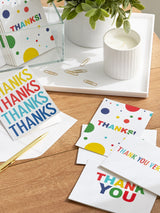 Next Hallmark White 48 Pack Thank You Cards in 4 Rainbow Text Designs- Buy online at McGrocer
