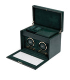 WOLF vegan leather double watch winder British Racing Green, UK version