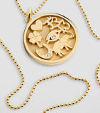 Jennifer Meyer yellow gold diamond good luck necklace (British brand)