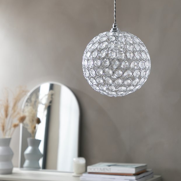 Argos Home clear beaded orb lampshade 25cm - British product