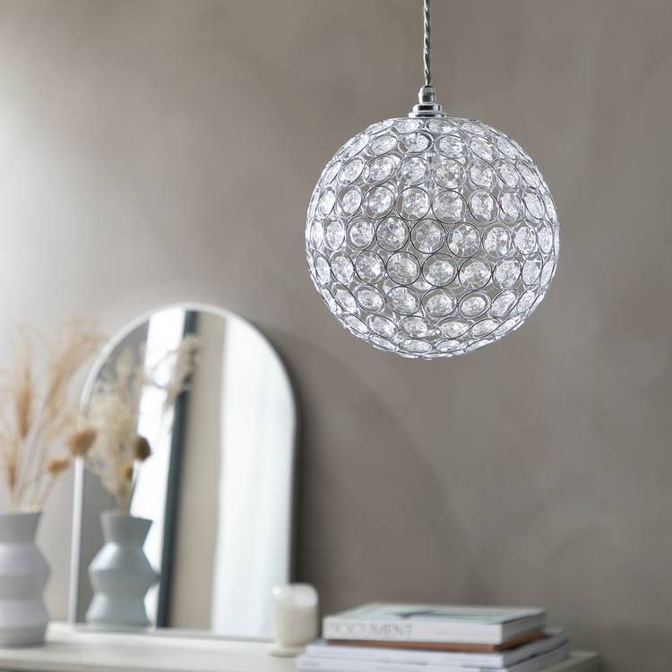 Argos Home clear beaded orb lampshade 25cm - British product