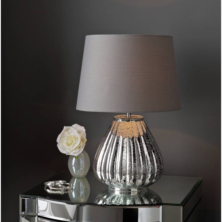 Argos Home Imogen Mercury table lamp with grey shade, UK version
