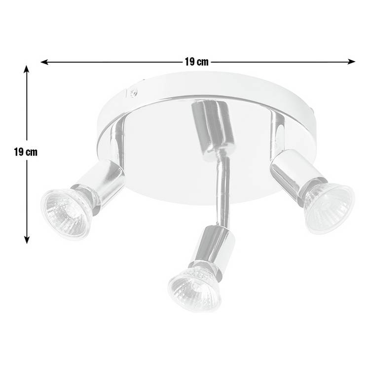 Argos Home 3 spot ceiling plate silver 19cm (British brand)