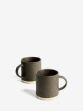 French Connection black zinc stoneware mugs set of 2 11cm - British product