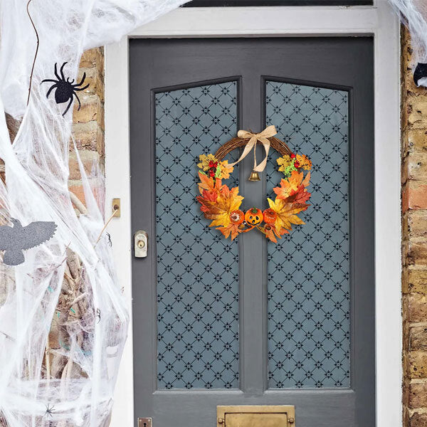 Livingandhome Artificial Pumpkin Maple Leaves Wreath 40cm, UK version