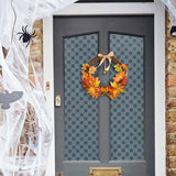 Livingandhome Artificial Pumpkin Maple Leaves Wreath 40cm, UK version