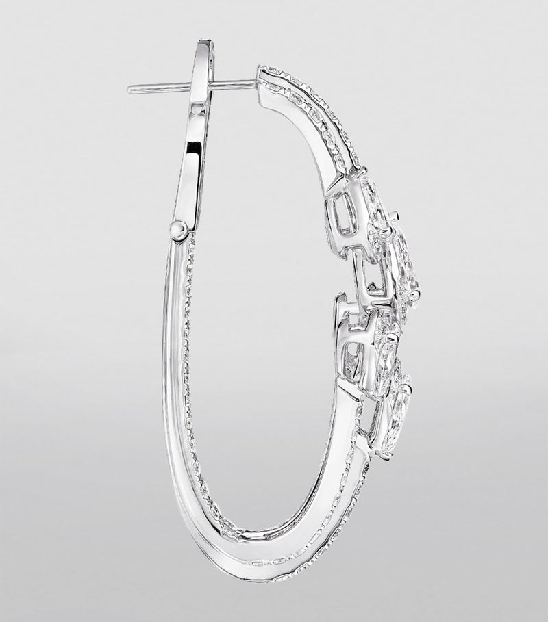 Graff diamond triple hoop earrings in white gold - British product