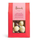 Harrods Harrods Chocolate Strawberries and Raspberries Chocolate Coated Fruit 125g- Buy online at McGrocer