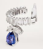 Yeprem white gold diamond and sapphire ear cuff - British product
