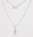 Messika Move Uno white gold diamond pave necklace 0.60ct (British brand)