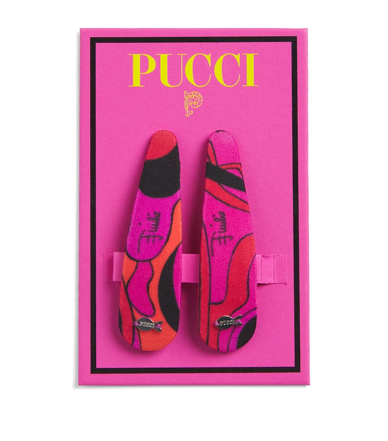 PUCCI Orchidee print hair clips set of 2 - British product