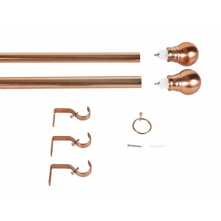 Argos Home rose gold extendable curtain pole 110-300cm (British brand)