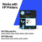 HP 912 original black ink cartridge for OfficeJet printers - British product