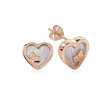 Radley heart pearl stud earrings rose gold plated, UK version