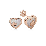 Radley heart pearl stud earrings rose gold plated, UK version
