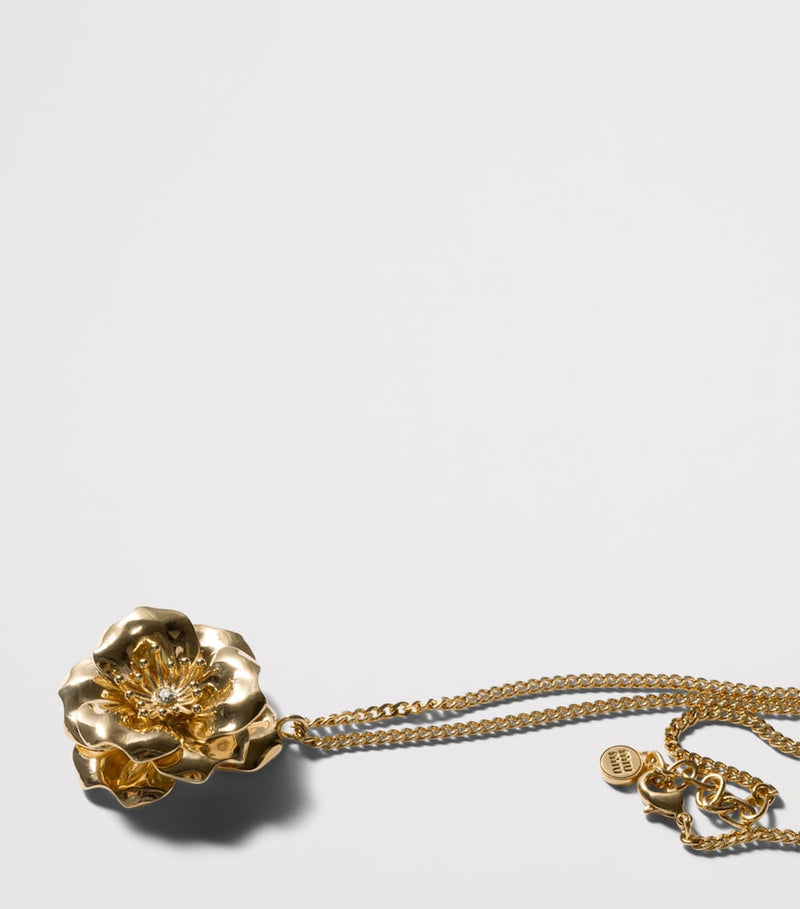 Miu Miu gold-tone flower pendant necklace, UK version