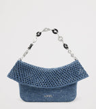 LOEWE medium crochet Ola shoulder bag in raffia and linen, imported from the UK