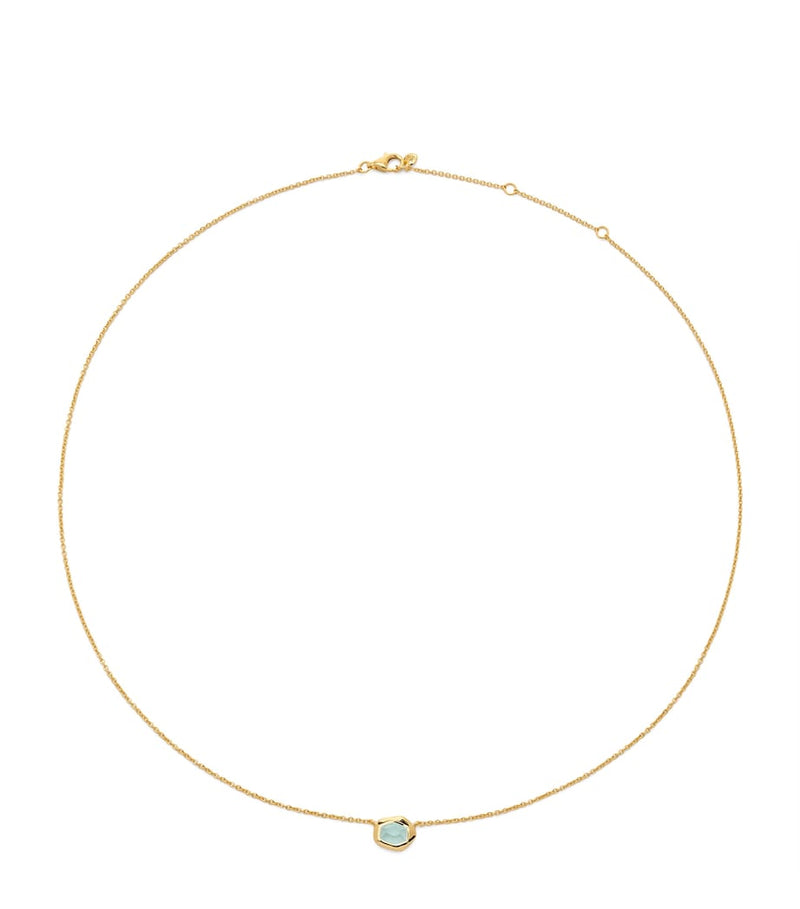 Monica Vinader small gold vermeil aquamarine Odyssey necklace - British product