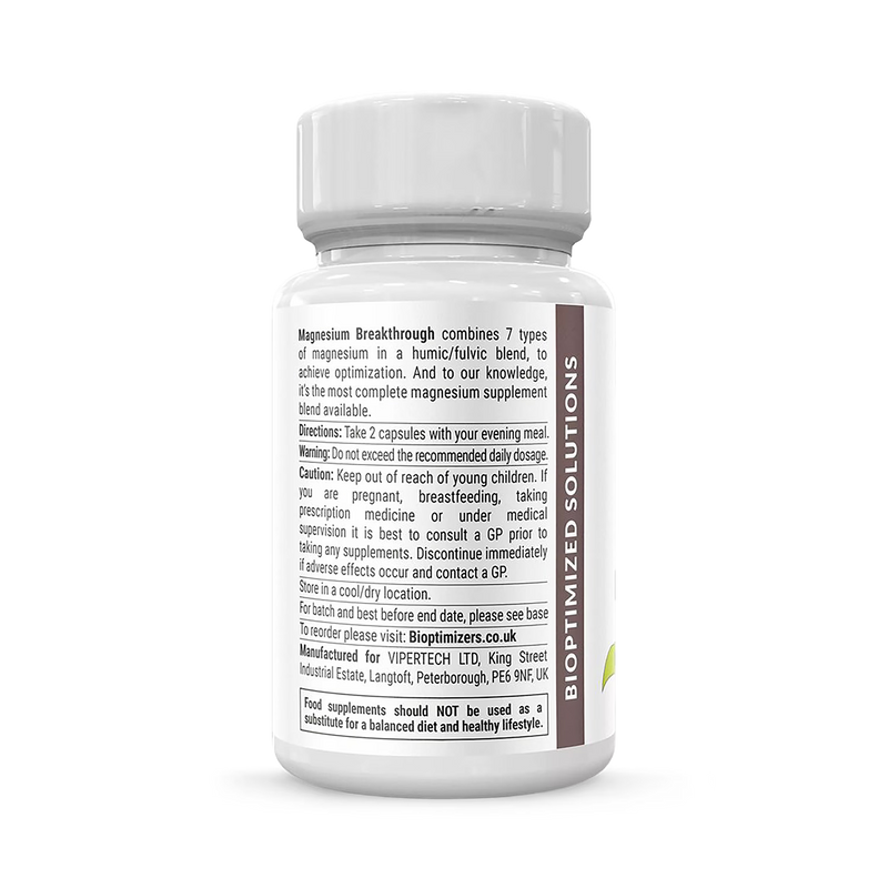 BIOptimizers Magnesium Breakthrough supplement 30 capsules, UK version
