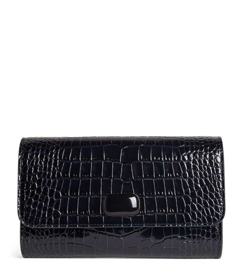 Jeffrey Levinson croc-embossed leather clutch bag, UK version