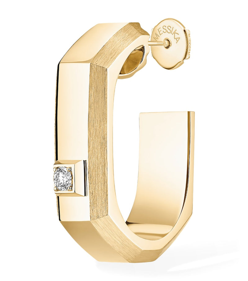 Messika single hoop earring in yellow gold with diamond (British brand)