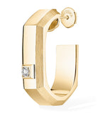 Messika single hoop earring in yellow gold with diamond (British brand)