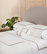 Harrods Egyptian Cotton Standard Pillowcase with Triple-Embroidered Stripe 50cm x 90cm- Buy online at McGrocer
