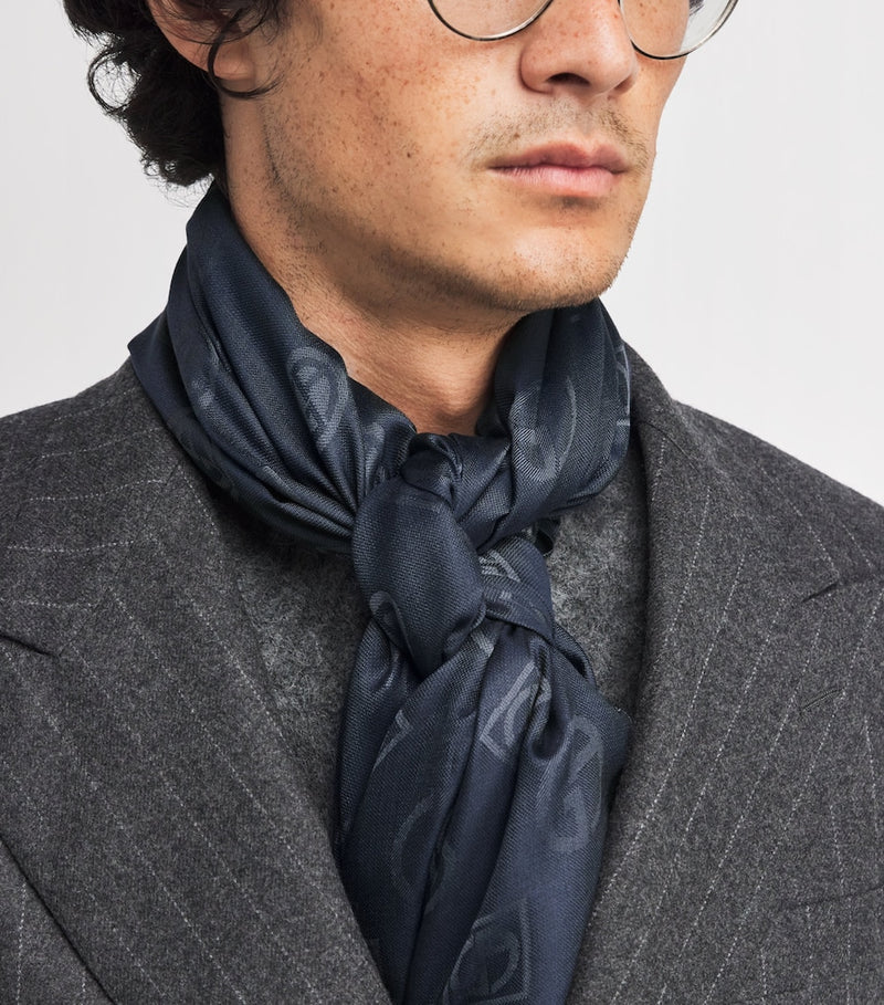 Giorgio Armani silk jacquard scarf 78x204cm, UK version