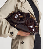 Jimmy Choo crocodile-effect leather cinch shoulder bag - British product
