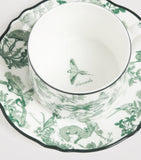 Harrods bone china espresso cup and saucer toile parakeet (British brand)