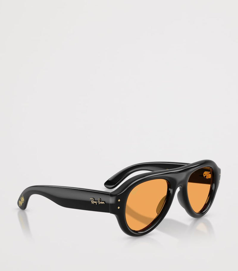 Ray-Ban Aviator Puffer Sunglasses with acetate frame (British brand)