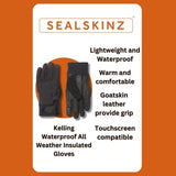 Sealskinz waterproof insulated gloves, imported from the UK