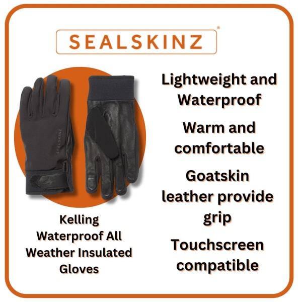 Sealskinz waterproof insulated gloves, imported from the UK