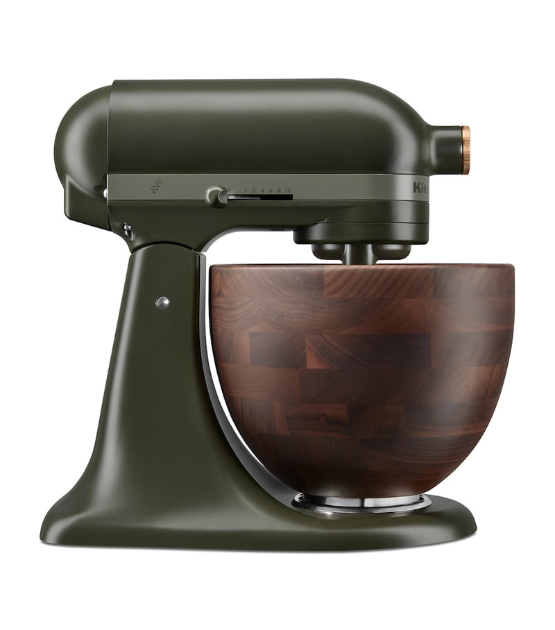 KitchenAid Evergreen Artisan stand mixer with walnut bowl 4.7L - British product