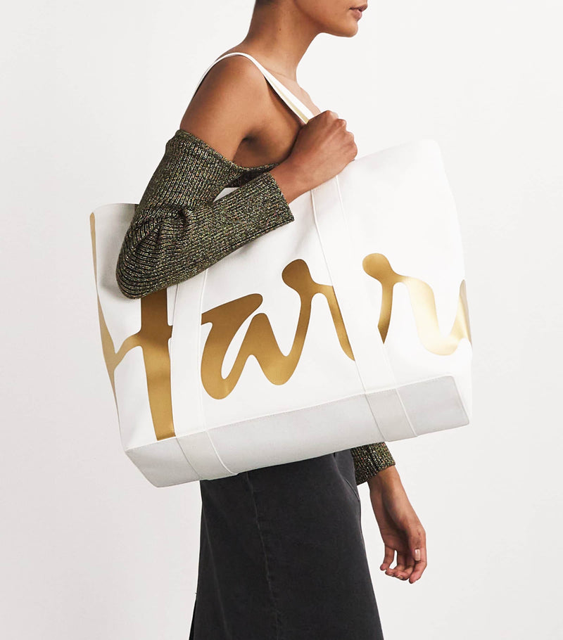 Harrods Large Cotton Logo Tote Bag, UK version