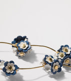 Miu Miu leather-trim flower necklace gold chain - British product