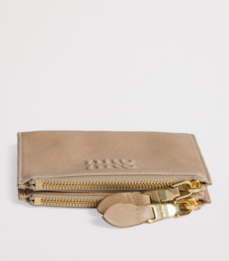 Miu Miu small nappa leather wallet with gold-tone hardware (British brand)
