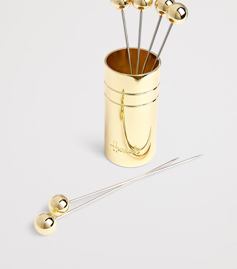 Harrods stainless steel olive picks set of 6 - British product