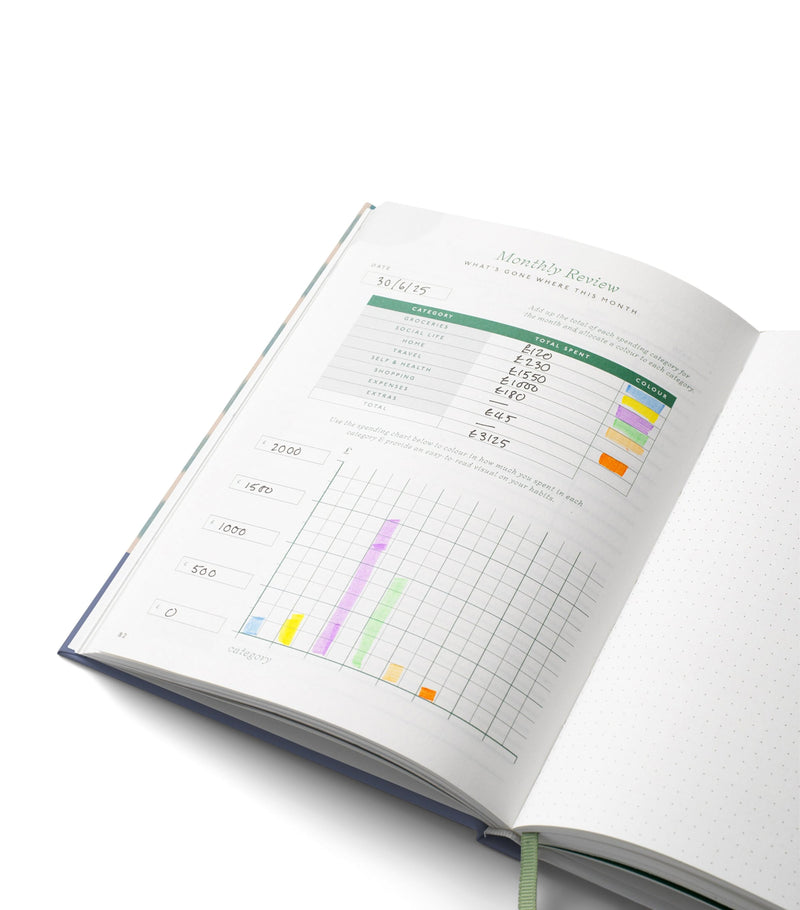 Papier Starry Ikat A5 finance planner, imported from the UK