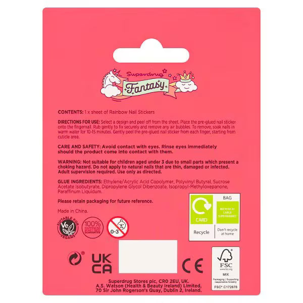 Fantasy nail stickers rainbow - British product
