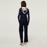 Izabel London floral border print satin scarf - British product