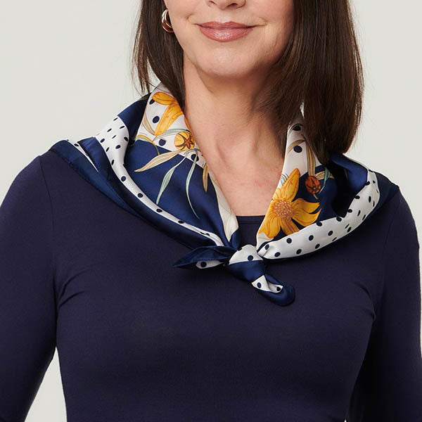 Izabel London floral border print satin scarf - British product