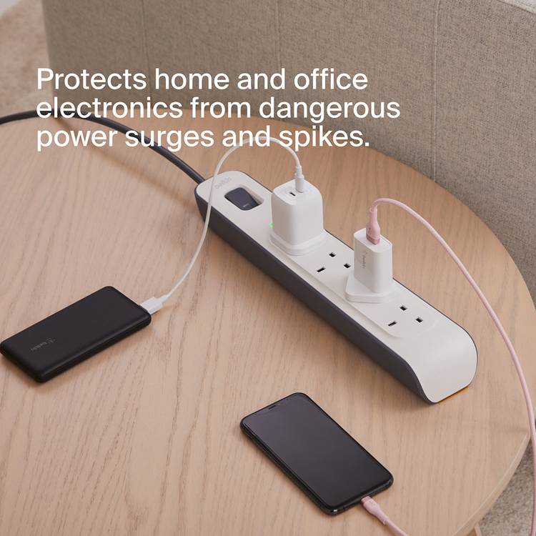 Belkin 4-socket surge protected extension lead 2m cable (British brand)