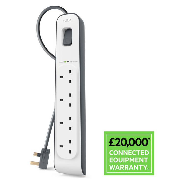 Belkin 4-socket surge protected extension lead 2m cable (British brand)