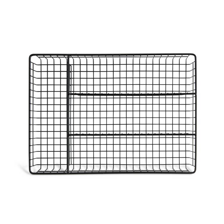 Habitat Nevin black cutlery tray H4.3x36x26cm - British product