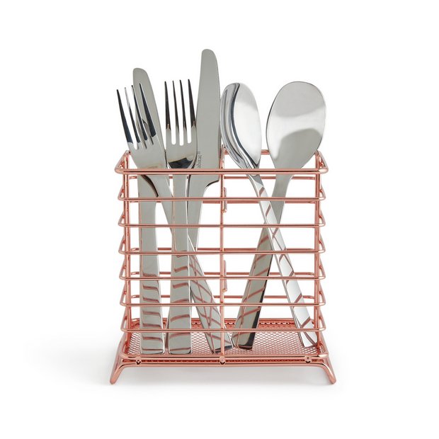 Habitat Nevin copper cutlery drainer, imported from the UK