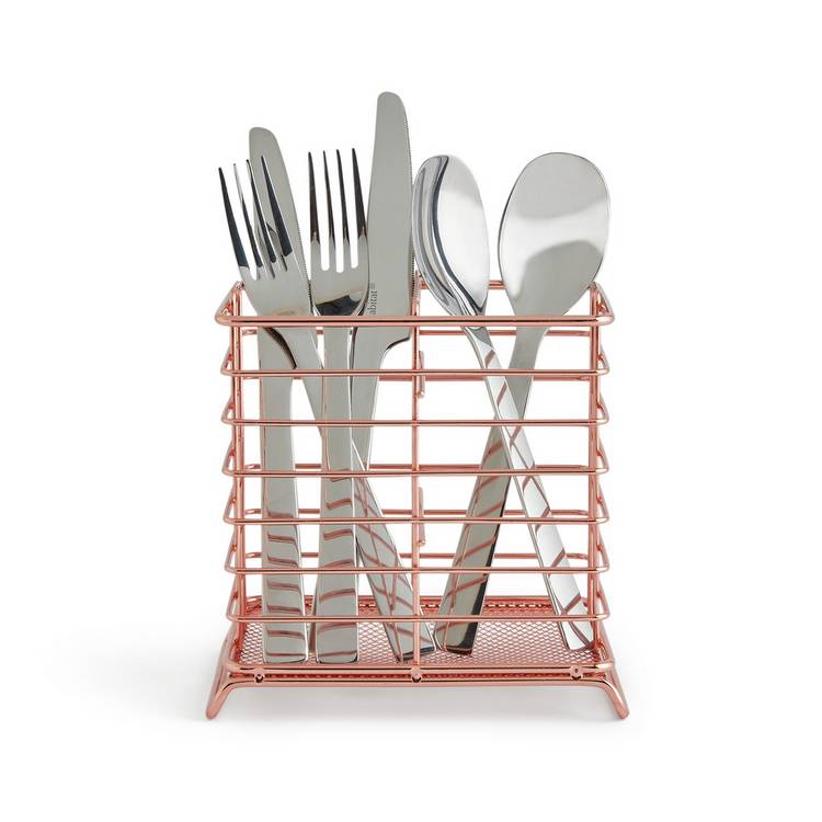 Habitat Nevin copper cutlery drainer, imported from the UK