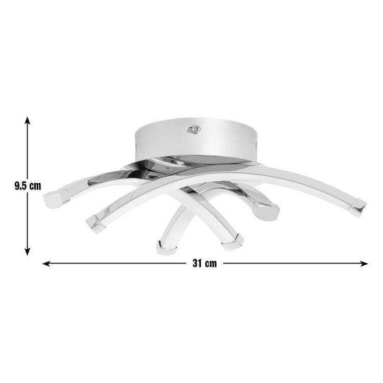 Argos Home Criss Cross flush ceiling light chrome, imported from the UK