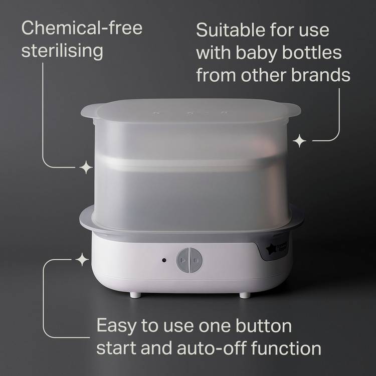 Tommee Tippee electric baby bottle steriliser white - British product