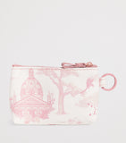 Harrods toile coin purse in cotton with London landmarks - British product